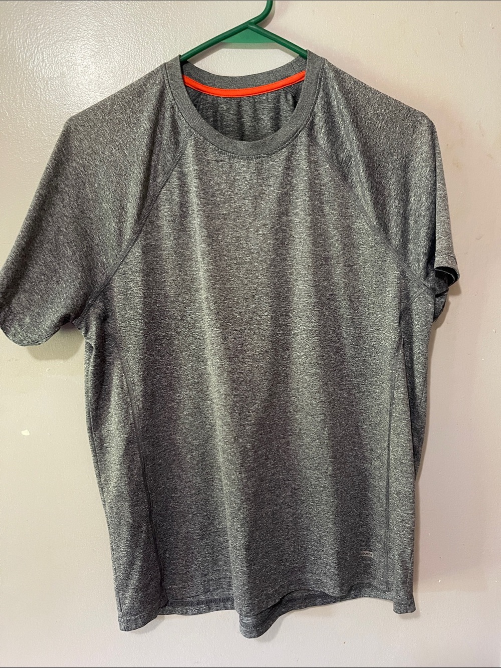 Under Armour Men's Gray Short Sleeve Performance Tee with Orange Trim